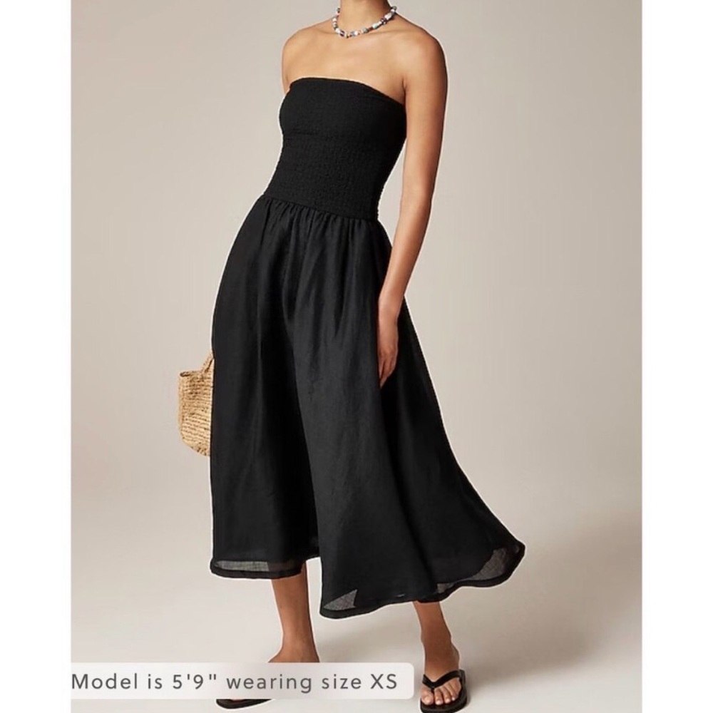J.Crew Strapless mixy dress black cocktail boho minimalist sz M $178